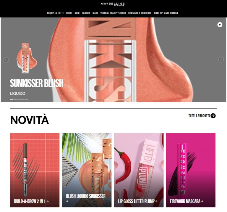 Maybelline’s Italian website 
